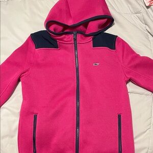 Vineyard Vines Kids Hoodie in Pink and Navy